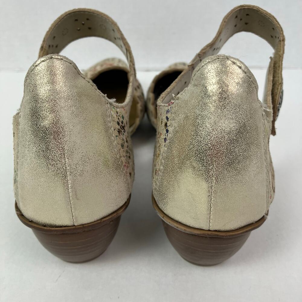 Rieker Sz 40/8.5-9 Miriam Artsy Colorful Laser Cut Soft Leather Mary Jane Shoes - Picture 9 of 16